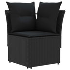 vidaXL Möbelsets mit Kissen 8 pcs Schwarz PE-Rattan
