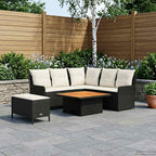 vidaXL Möbelsets mit Kissen 5 pcs Schwarz und Creme PE-Rattan