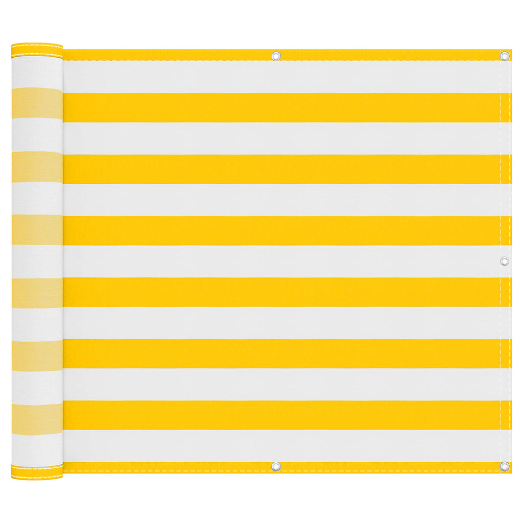 vidaXL Balkonsichtschutz Gelb und Weiß 100 x 200 cm Oxford-Stoff