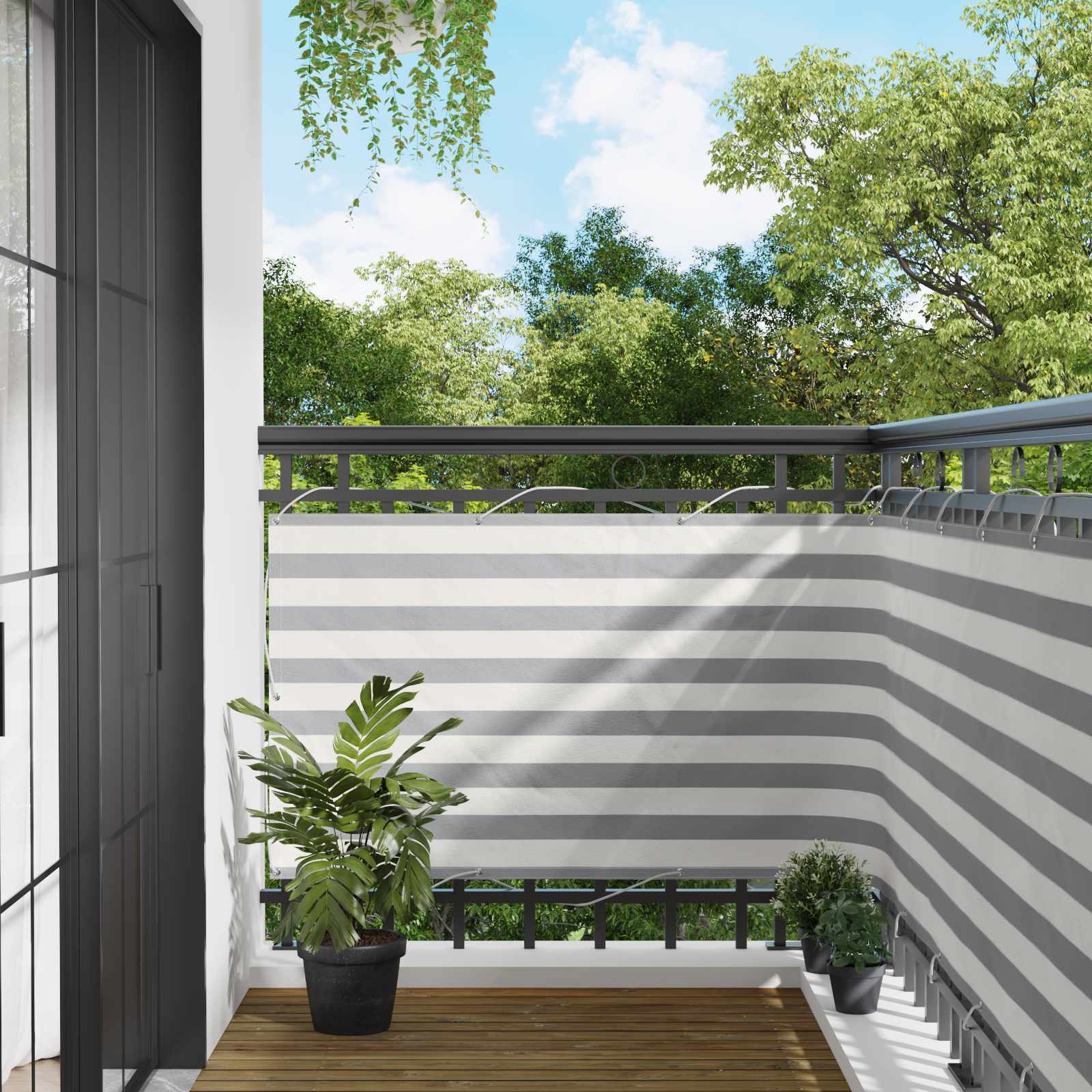 vidaXL Balkonsichtschutz 100 x 200 cm Oxford-Stoff Rechtwinklig