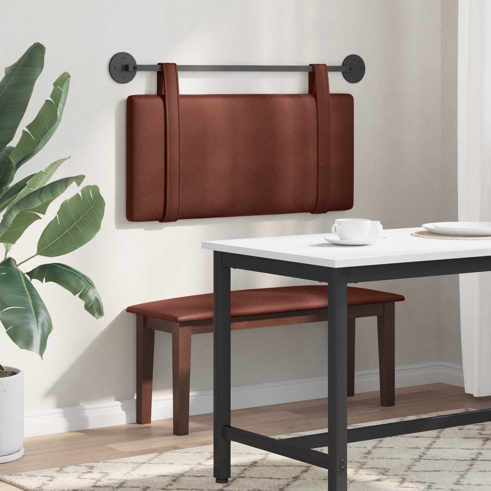 vidaXL Hängendes Kopfteil Glänzendes Braun Antikes PU