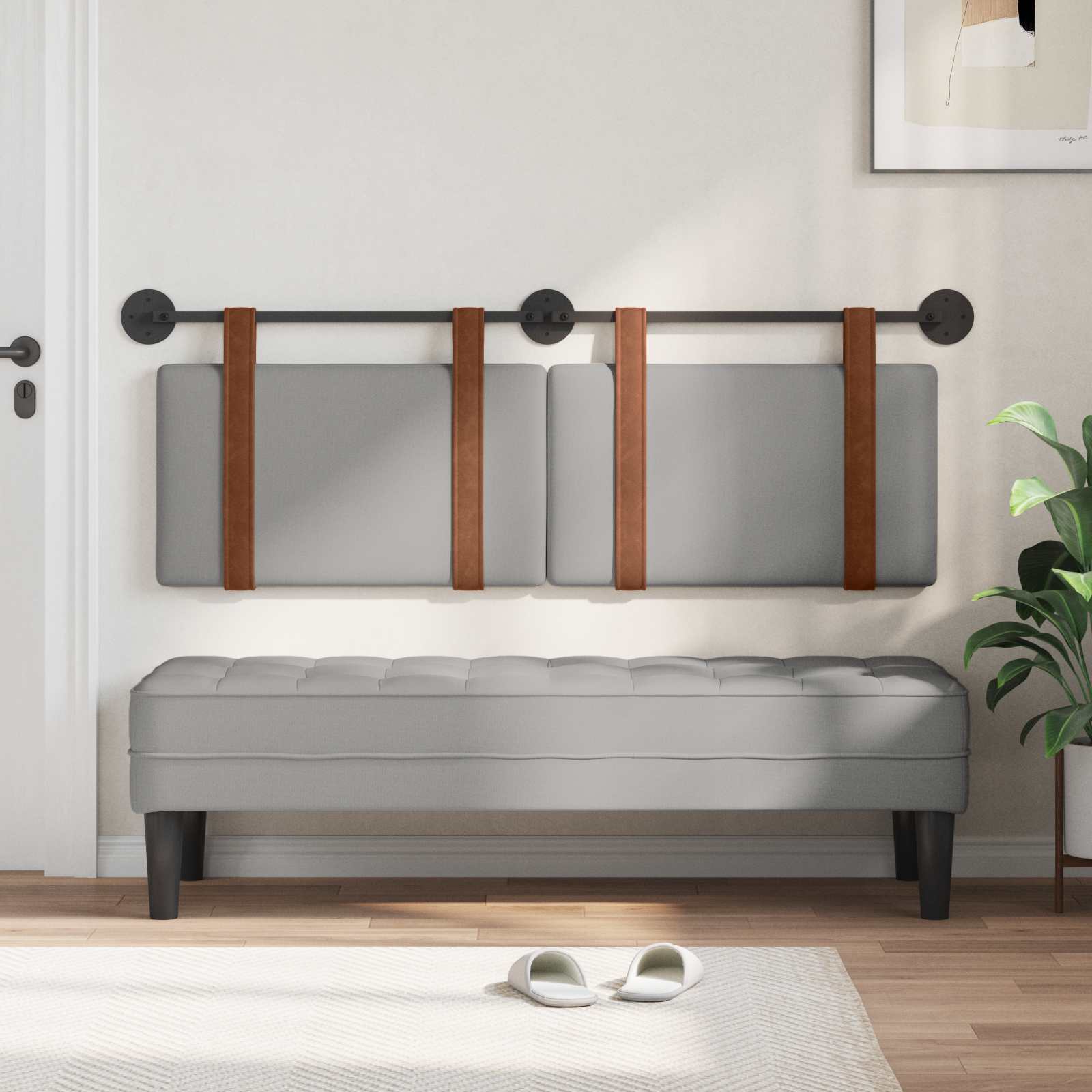 vidaXL Hängevorderseite Uni Wolkengrau 130 x 55 x 5 cm Antikes PU