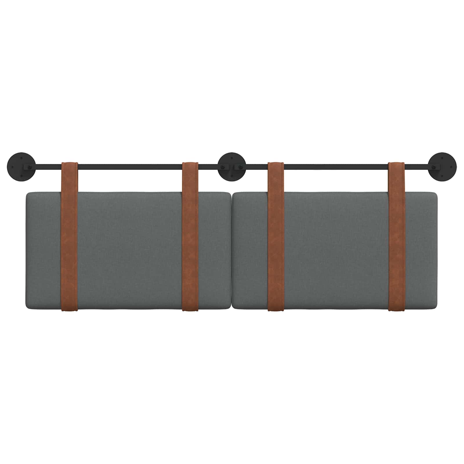 vidaXL Hängevorderseite Uni Dunkelgrau 130 x 55 x 5 cm Antikes PU