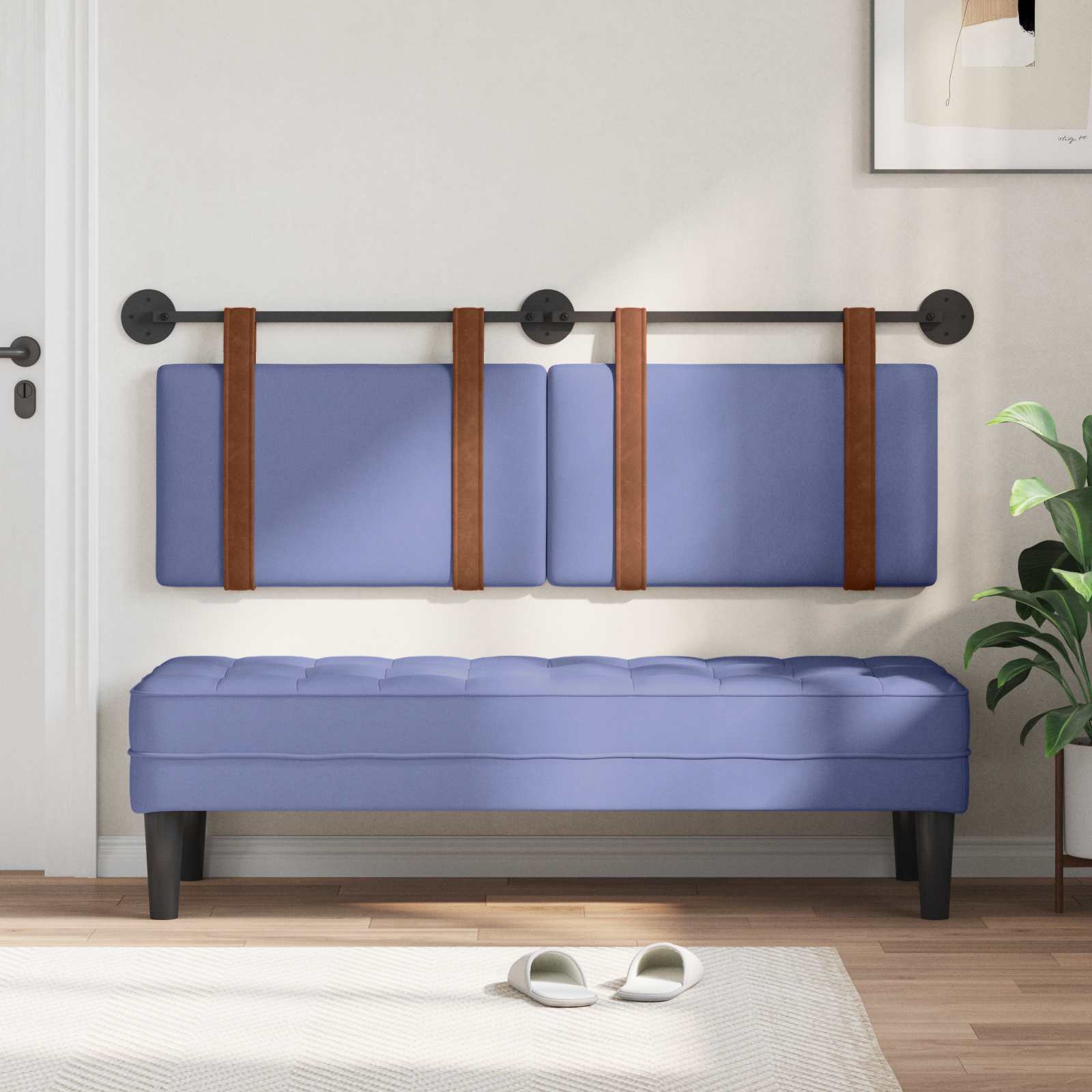 vidaXL Hängevorderseite Uni Jeans blau 130 x 55 x 5 cm Antikes PU