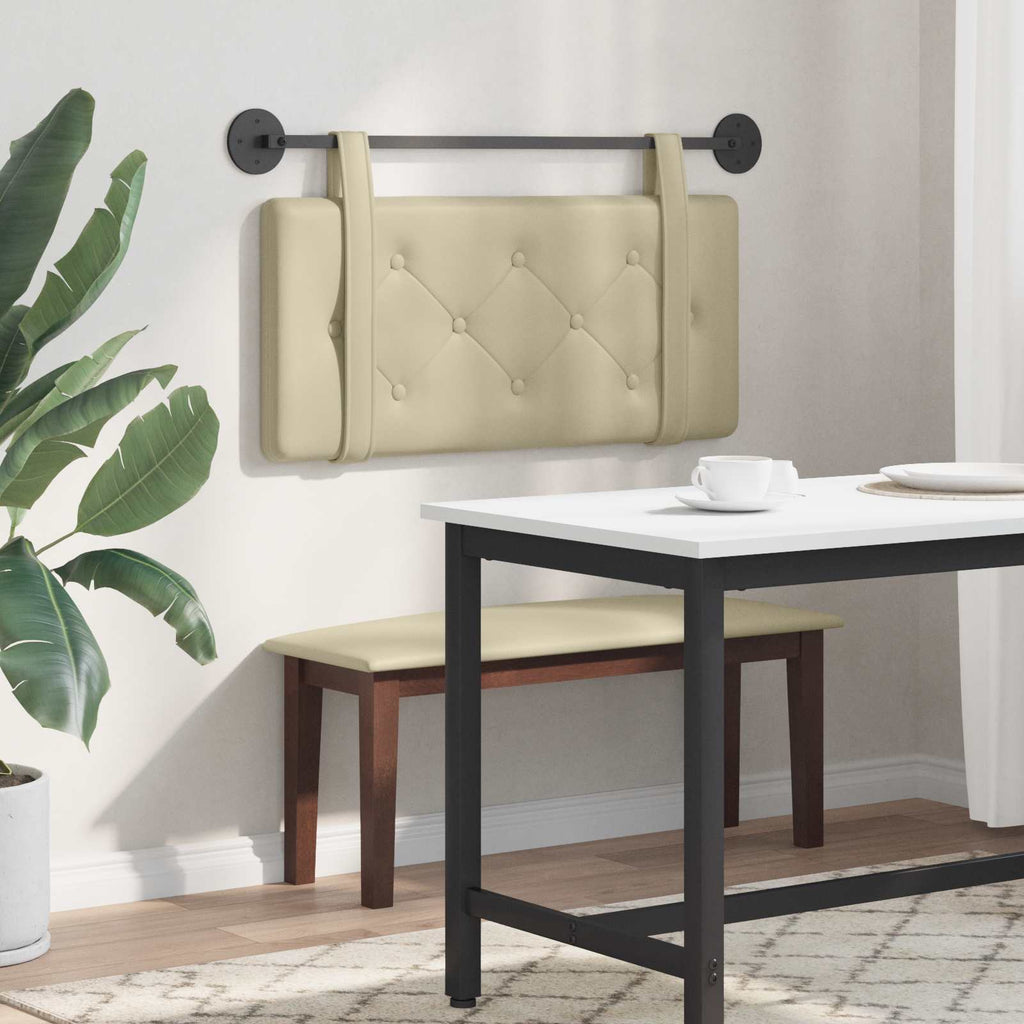vidaXL Hängendes Kopfteil Creme Kunstleder