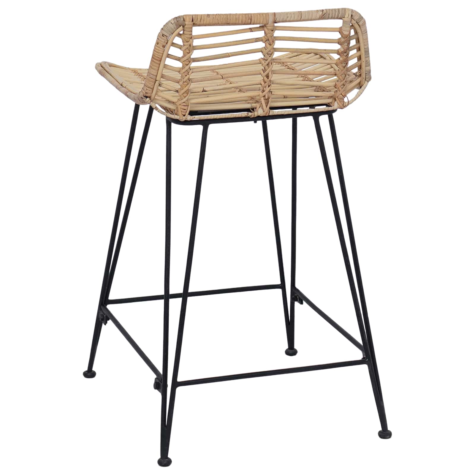 vidaXL Barhocker 2 pcs Natur 44 x 45 x 76 cm Rattan und Stahl