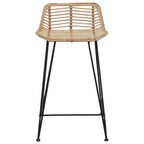 vidaXL Barhocker 2 pcs Natur 44 x 45 x 76 cm Rattan und Stahl