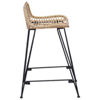 vidaXL Barhocker 2 pcs Natur 44 x 45 x 76 cm Rattan und Stahl