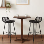 vidaXL Barhocker 2 Stück Schwarz 44 x 46 x 91 cm Rattan und Stahl