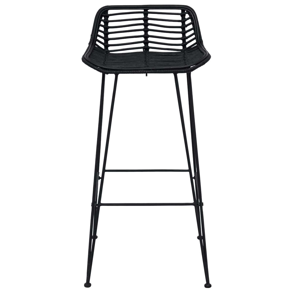 vidaXL Barhocker 2 Stück Schwarz 44 x 46 x 91 cm Rattan und Stahl