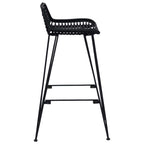 vidaXL Barhocker 2 Stück Schwarz 44 x 46 x 91 cm Rattan und Stahl