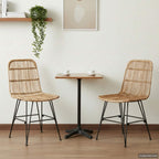 vidaXL Esststuhl 2 pcs Natur 41 x 55 x 85 cm Rattan und Stahl