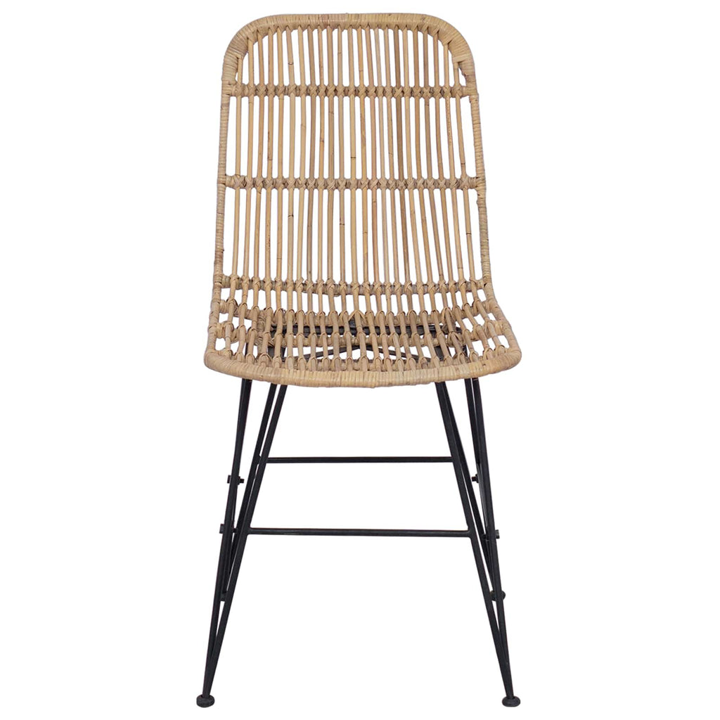 vidaXL Esststuhl 2 pcs Natur 41 x 55 x 85 cm Rattan und Stahl