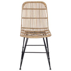 vidaXL Esststuhl 2 pcs Natur 41 x 55 x 85 cm Rattan und Stahl