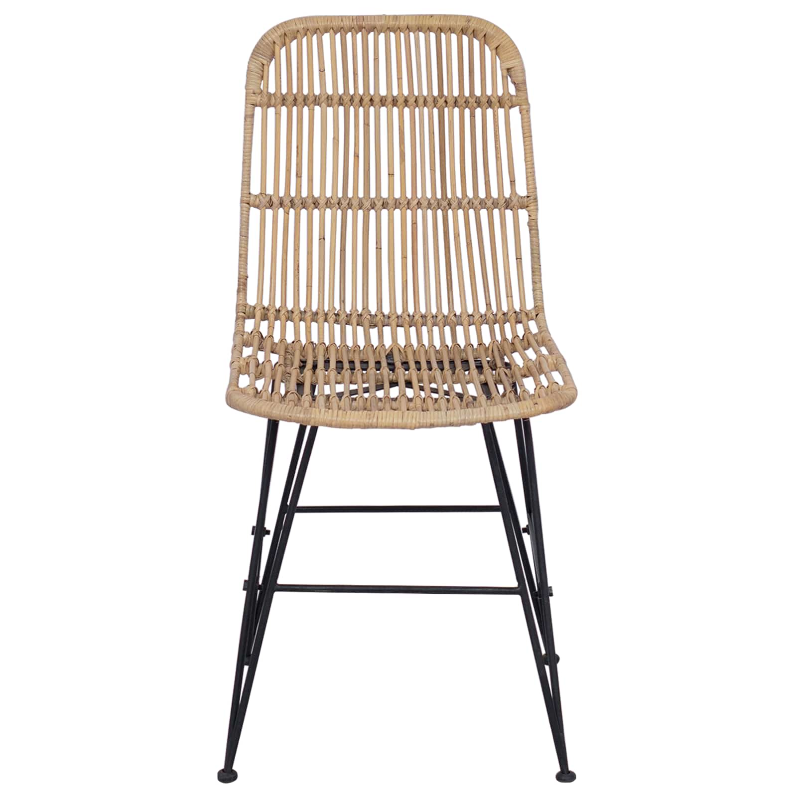 vidaXL Esststuhl 2 pcs Natur 41 x 55 x 85 cm Rattan und Stahl