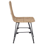 vidaXL Esststuhl 2 pcs Natur 41 x 55 x 85 cm Rattan und Stahl