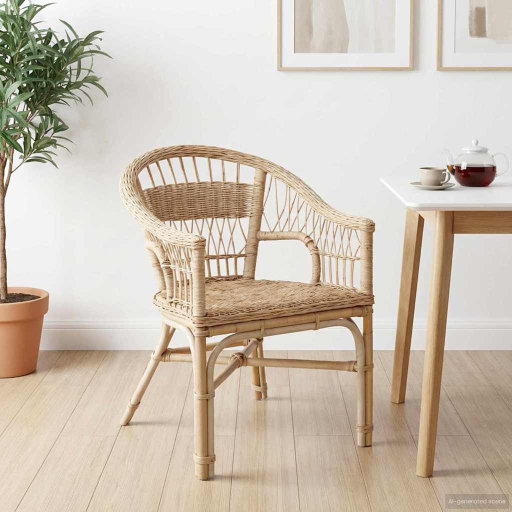 vidaXL Stapelstuhl Natur 60 x 60 x 81 cm Rattan