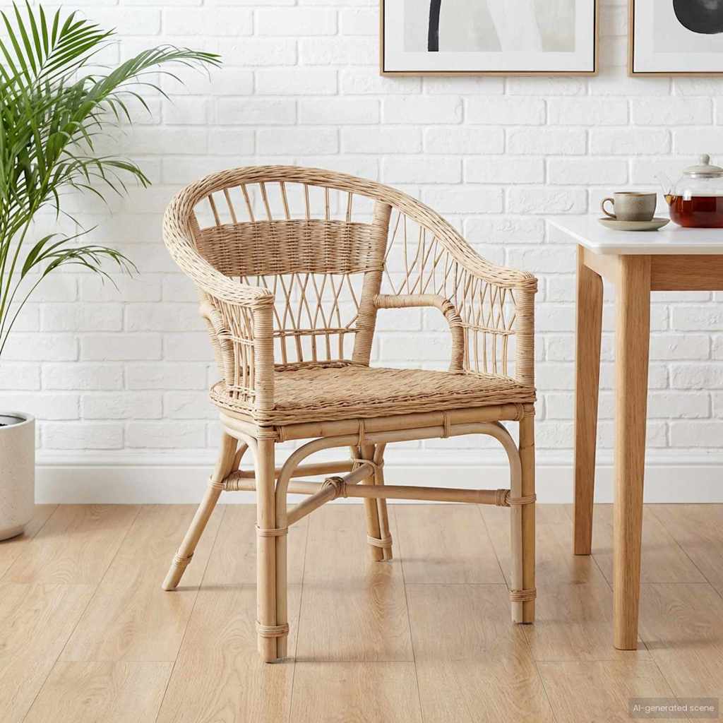 vidaXL Stapelstuhl Natur 60 x 60 x 81 cm Rattan