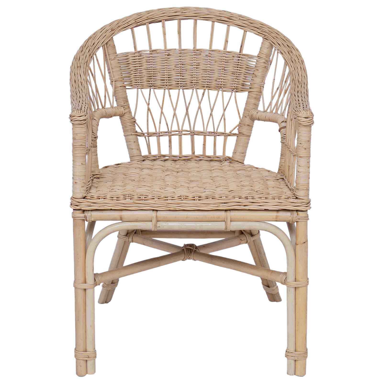 vidaXL Stapelstuhl Natur 60 x 60 x 81 cm Rattan