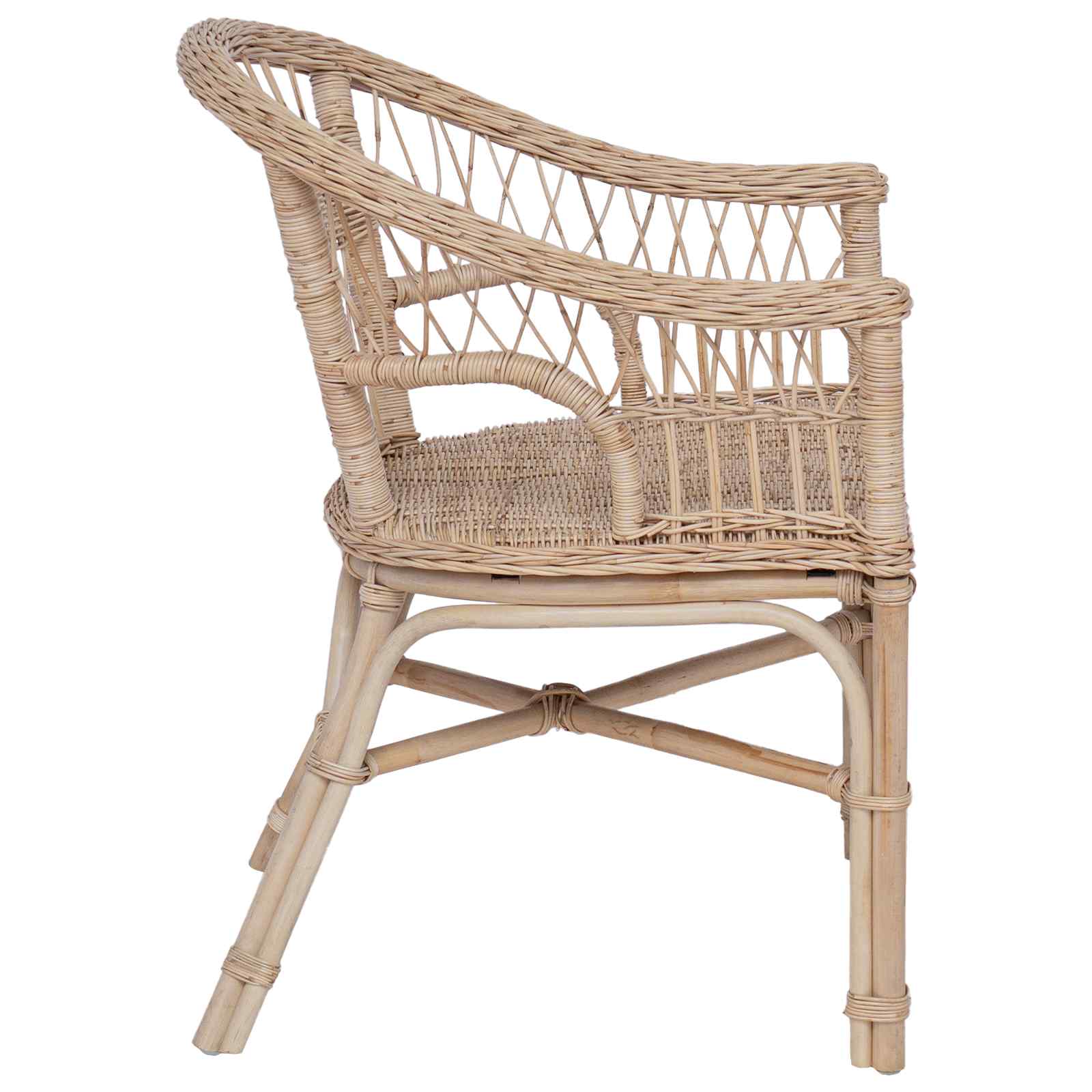 vidaXL Stapelstuhl Natur 60 x 60 x 81 cm Rattan