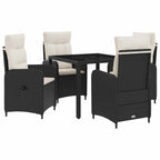vidaXL Outdoortisch-Set 5 pcs Schwarz und Cremeweiß 90 x 90 x 75 cm