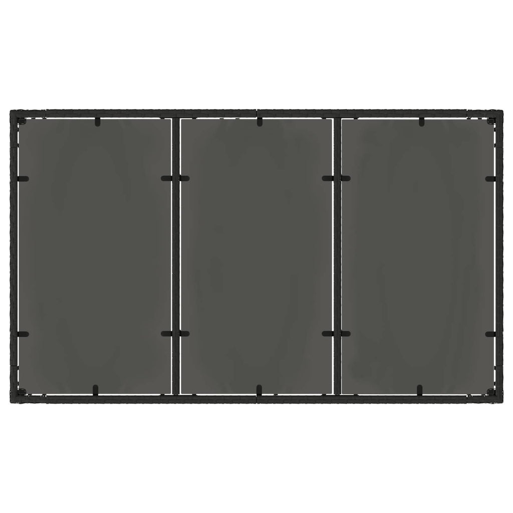 vidaXL Outdoortisch-Set 7 pcs Schwarz 150 x 90 x 75 cm Poly-Rattan