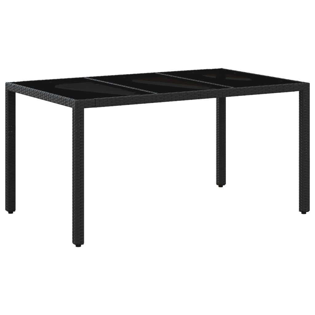 vidaXL Outdoortisch-Set 7 pcs Schwarz und Cremeweiß 150 x 90 x 75 cm