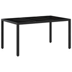 vidaXL Outdoortisch-Set 7 pcs Schwarz und Cremeweiß 150 x 90 x 75 cm
