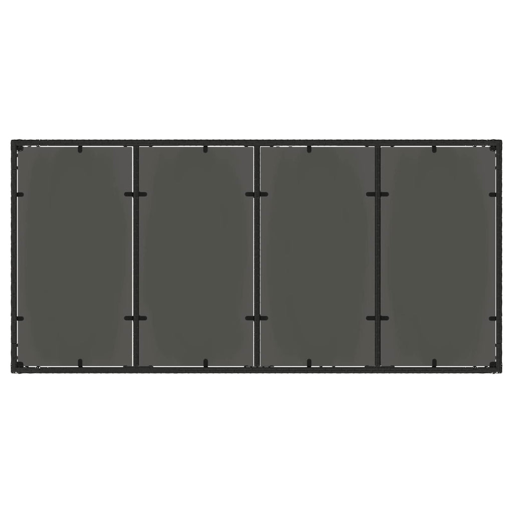 vidaXL Outdoortisch-Set 9 pcs Schwarz 190 x 90 x 75 cm Poly-Rattan