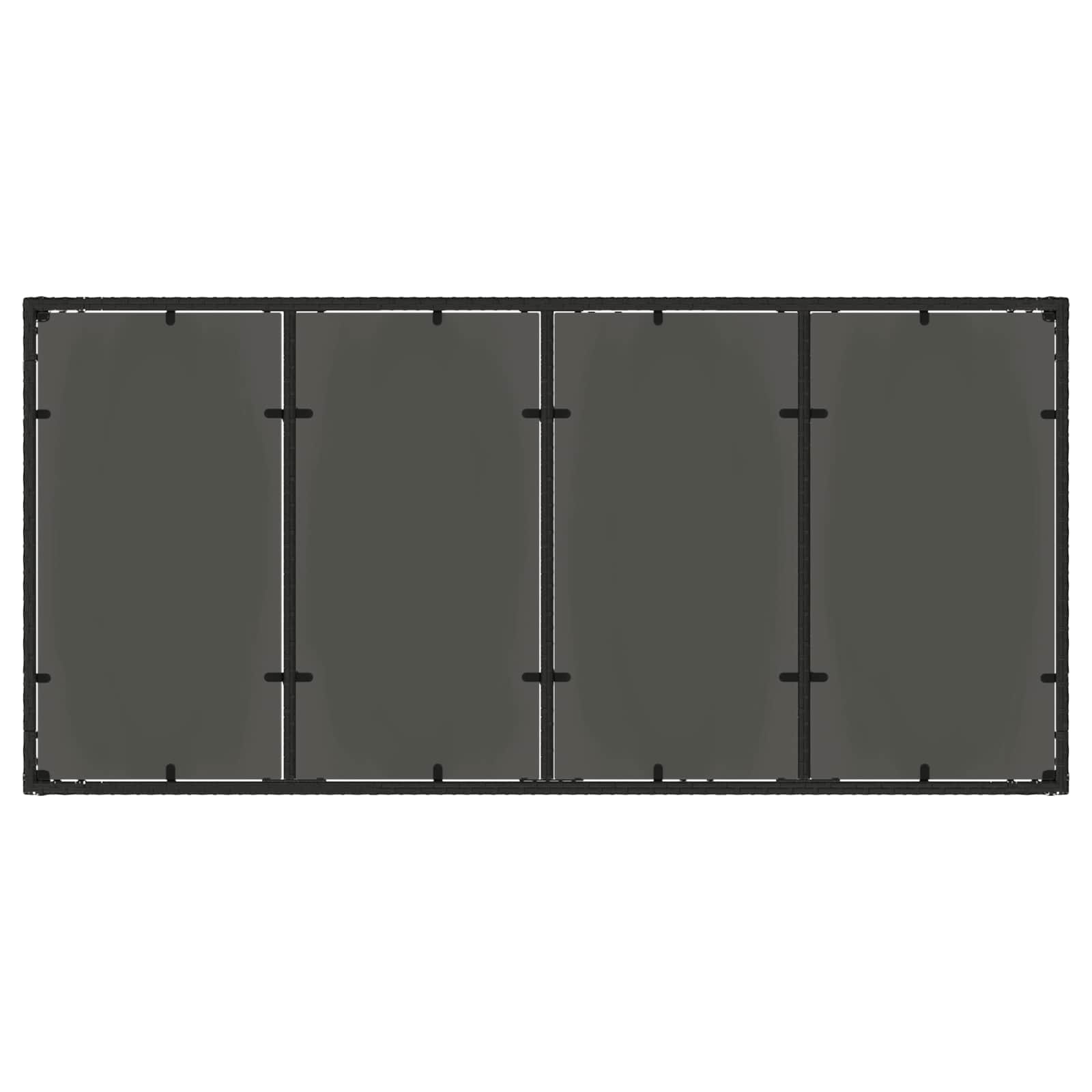 vidaXL Outdoortisch-Set 9 pcs Schwarz 190 x 90 x 75 cm Poly-Rattan