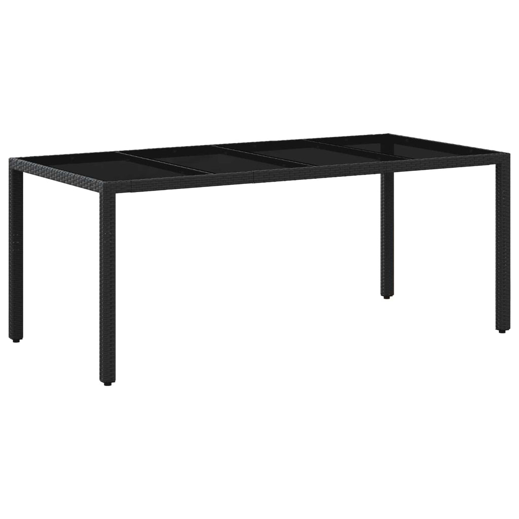 vidaXL Outdoortisch-Set 9 pcs Schwarz und Cremeweiß 190 x 90 x 75 cm