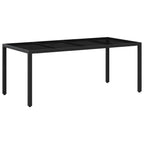 vidaXL Outdoortisch-Set 9 pcs Schwarz und Cremeweiß 190 x 90 x 75 cm