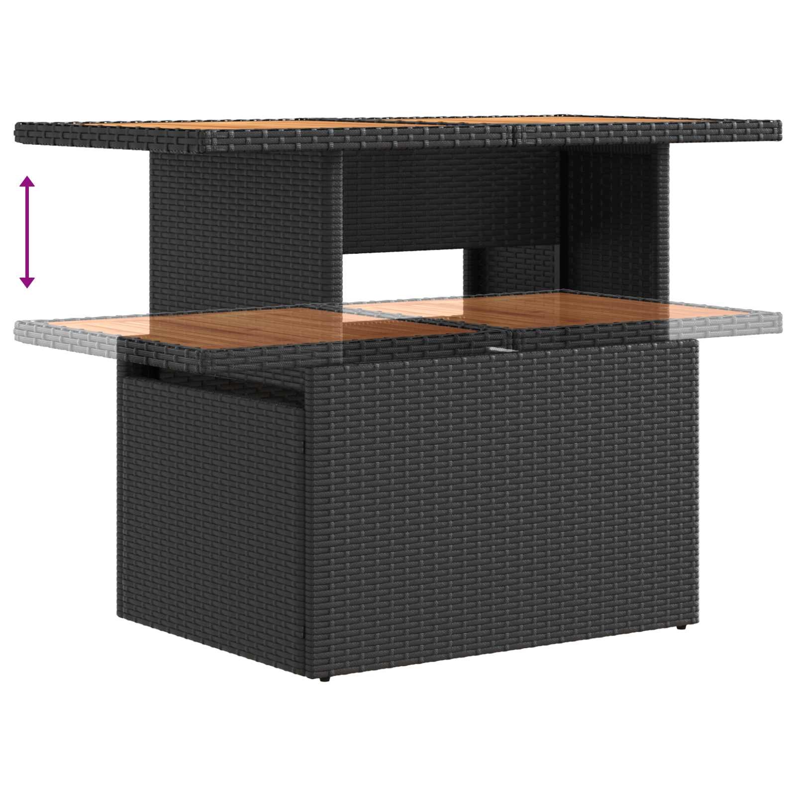 vidaXL Outdoortisch-Set 3 pcs Schwarz