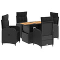 vidaXL Outdoortisch-Set 5 pcs Schwarz
