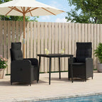 vidaXL Sofa-Tischset mit Kissen mit Kissen 3 pcs Schwarz