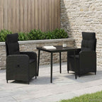 vidaXL Sofa-Tischset mit Kissen mit Kissen 3 pcs Schwarz