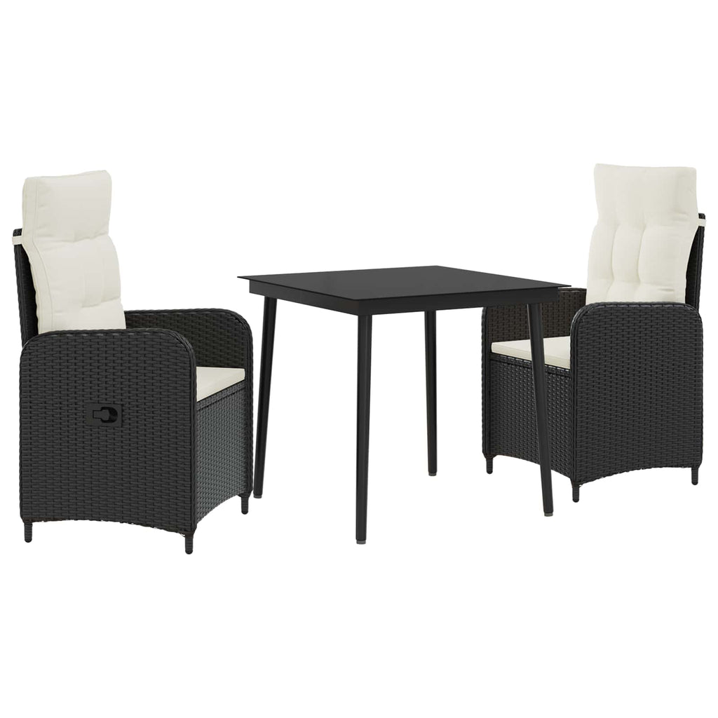 vidaXL Sofa-Tischset mit Kissen mit Kissen 3 pcs Schwarz und Cremeweiß