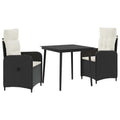 vidaXL Sofa-Tischset mit Kissen mit Kissen 3 pcs Schwarz und Cremeweiß