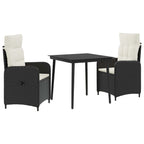 vidaXL Sofa-Tischset mit Kissen mit Kissen 3 pcs Schwarz und Cremeweiß