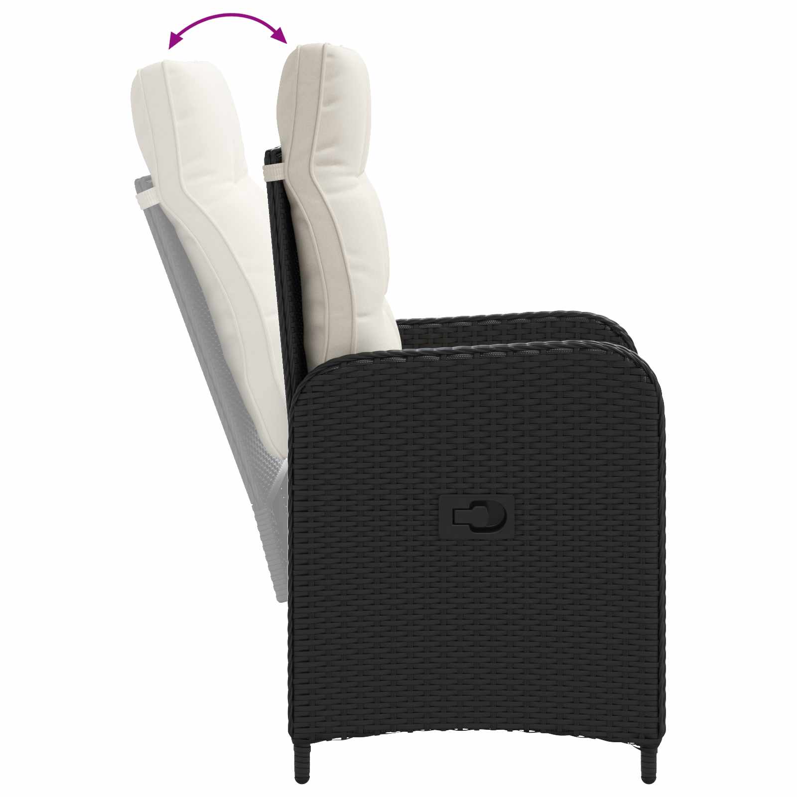 vidaXL Sofa-Tischset mit Kissen mit Kissen 3 pcs Schwarz und Cremeweiß