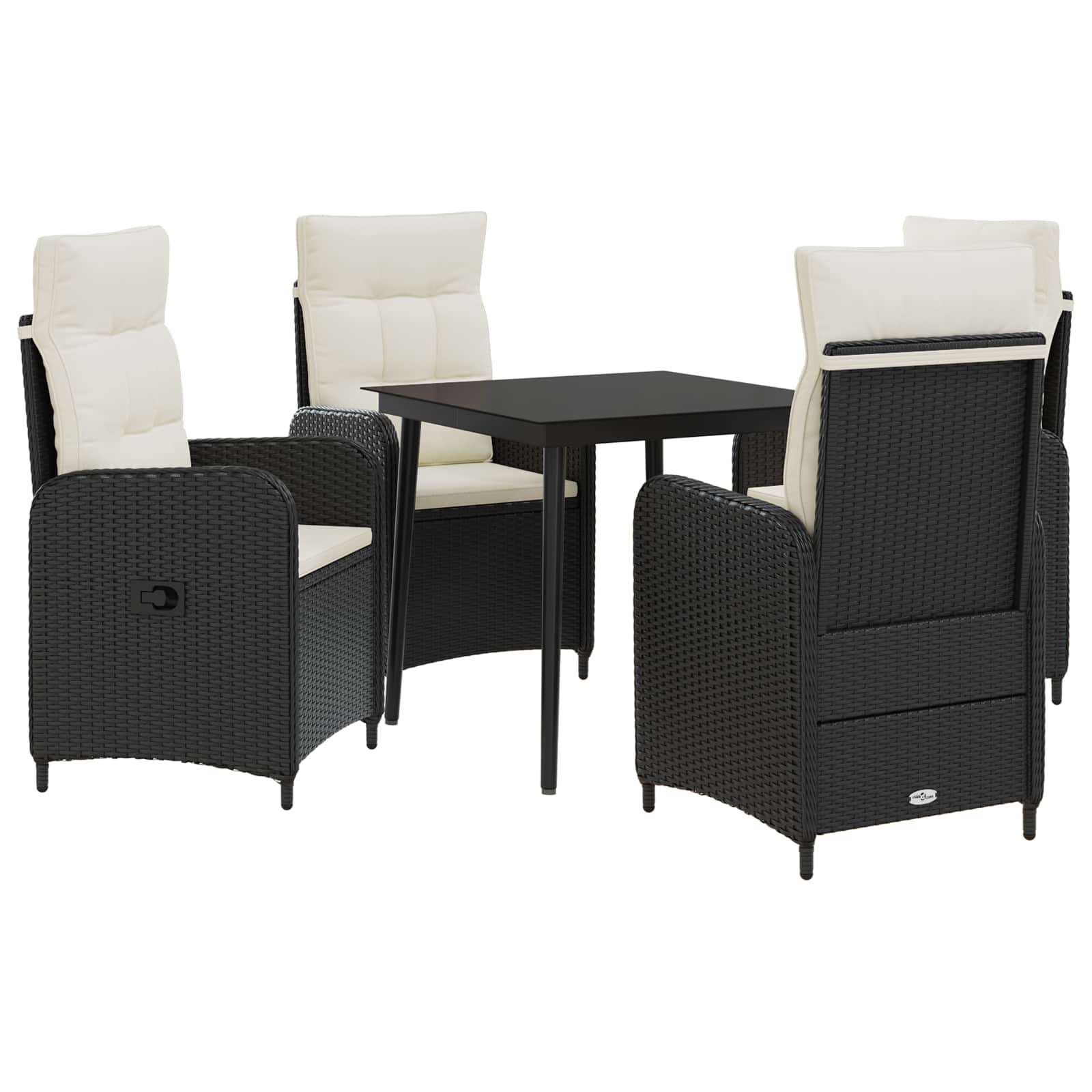 vidaXL Sofa-Tischset mit Kissen mit Kissen 5 pcs Schwarz und Cremeweiß