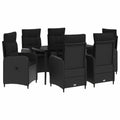 vidaXL Sofa-Tischset mit Kissen mit Kissen 7 pcs Schwarz