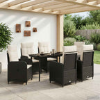 vidaXL Sofa-Tischset mit Kissen mit Kissen 7 pcs Schwarz und Cremeweiß