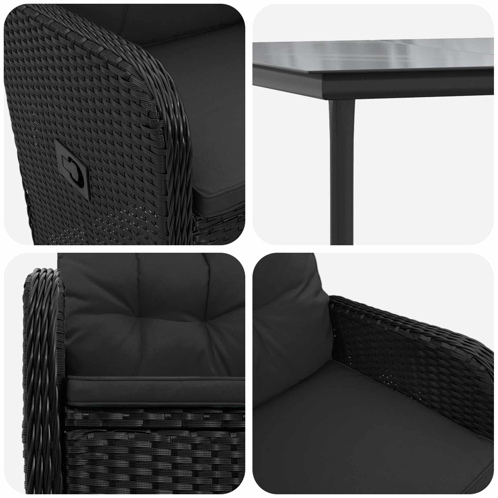 vidaXL Sofa-Tischset 5 pcs PE Rattan und pulverbeschichteter Stahl
