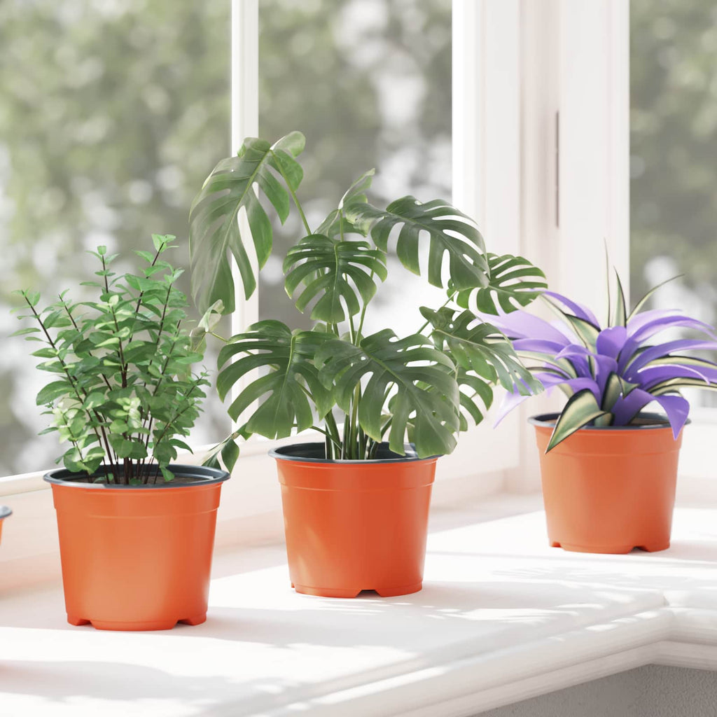 vidaXL Runder Blumentopf 50 pcs Terrakotta Ø 10 x 8 cm Kunststoff