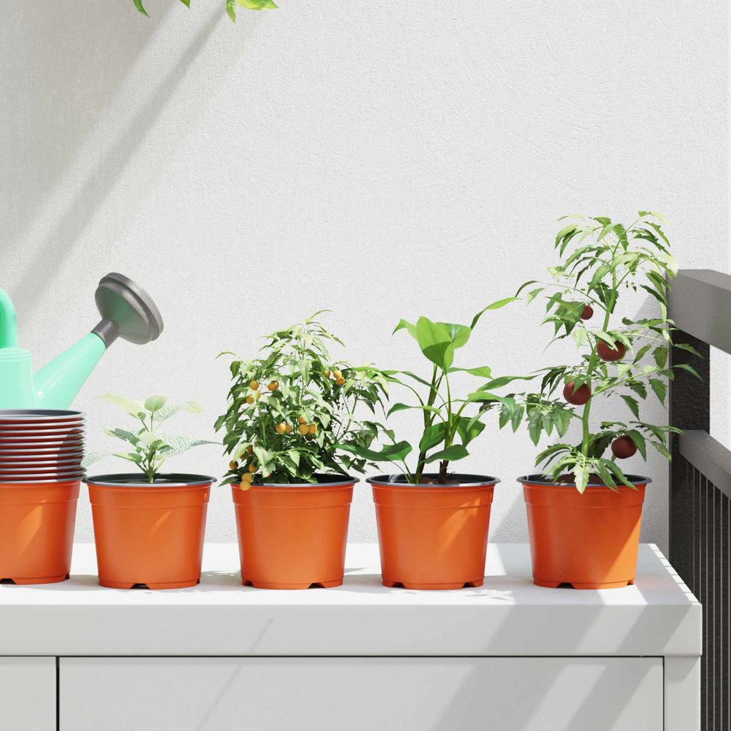 vidaXL Runder Blumentopf 100 pcs Terrakotta Ø 10 x 8 cm Kunststoff