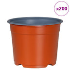 vidaXL Runder Blumentopf 200 pcs Terrakotta Ø 10 x 8 cm Kunststoff