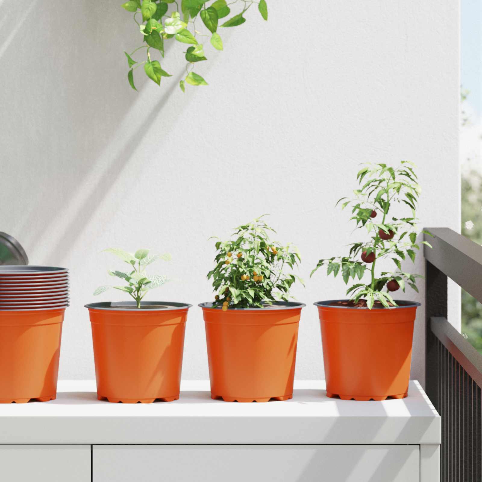 vidaXL Blumentopf 50 pcs Terrakotta Ø 15 x 13 cm Kunststoff