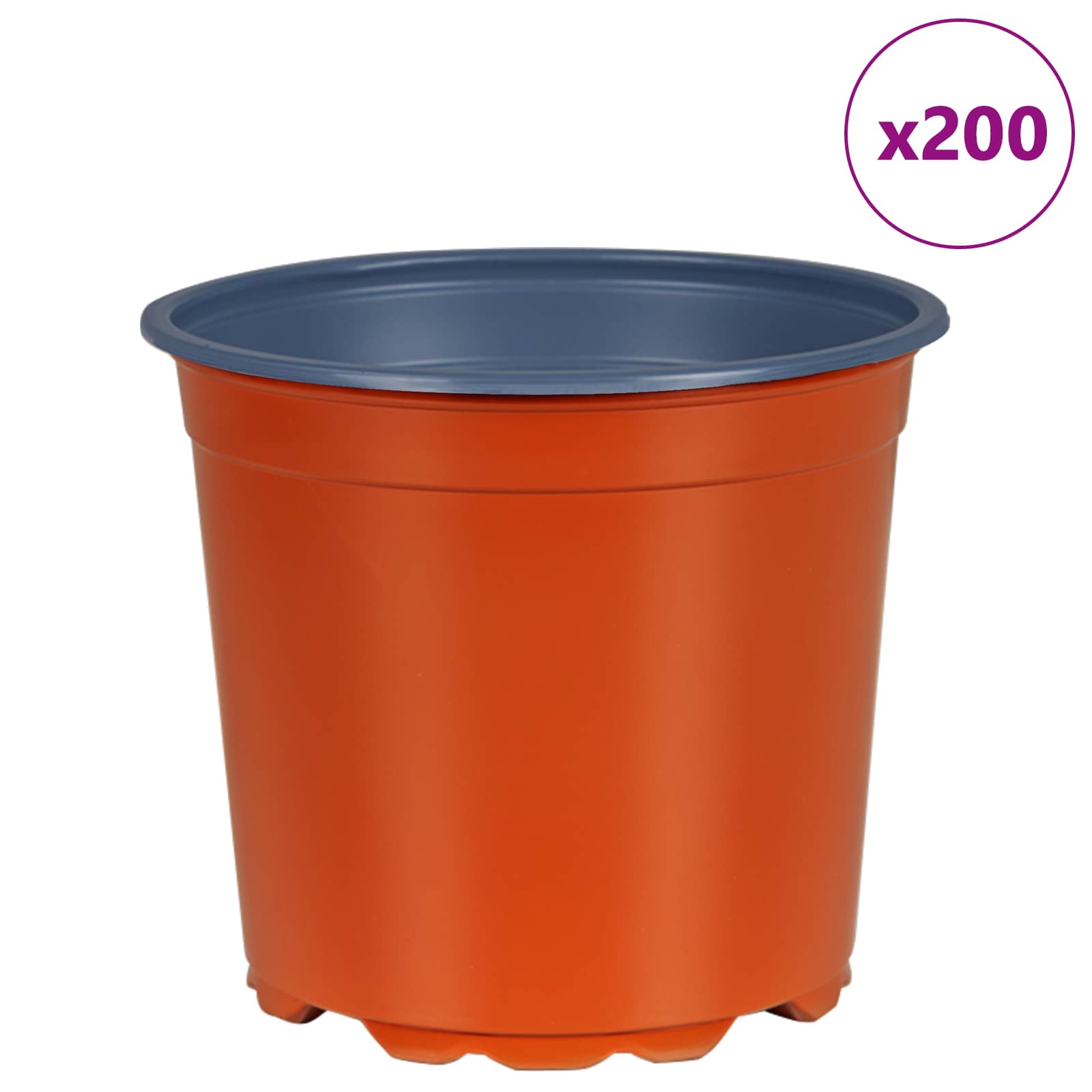 vidaXL Blumentopf 200 pcs Terrakotta Ø 15 x 13 cm Kunststoff