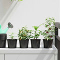 vidaXL Runder Blumentopf 200 pcs Schwarz Ø 10 x 8 cm Kunststoff